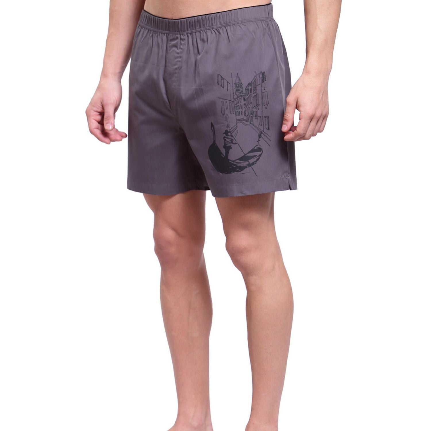 Zoiro Men's Cotton Trends Boxer Charcoal