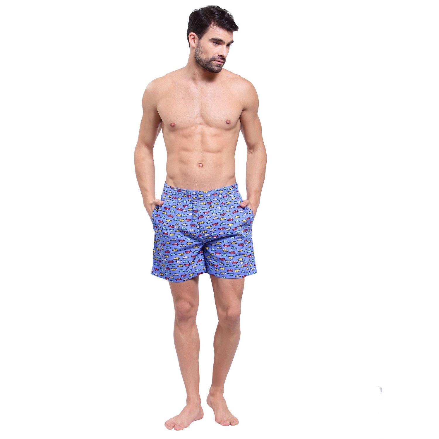 Men's Printed Boxer - Palace Blue