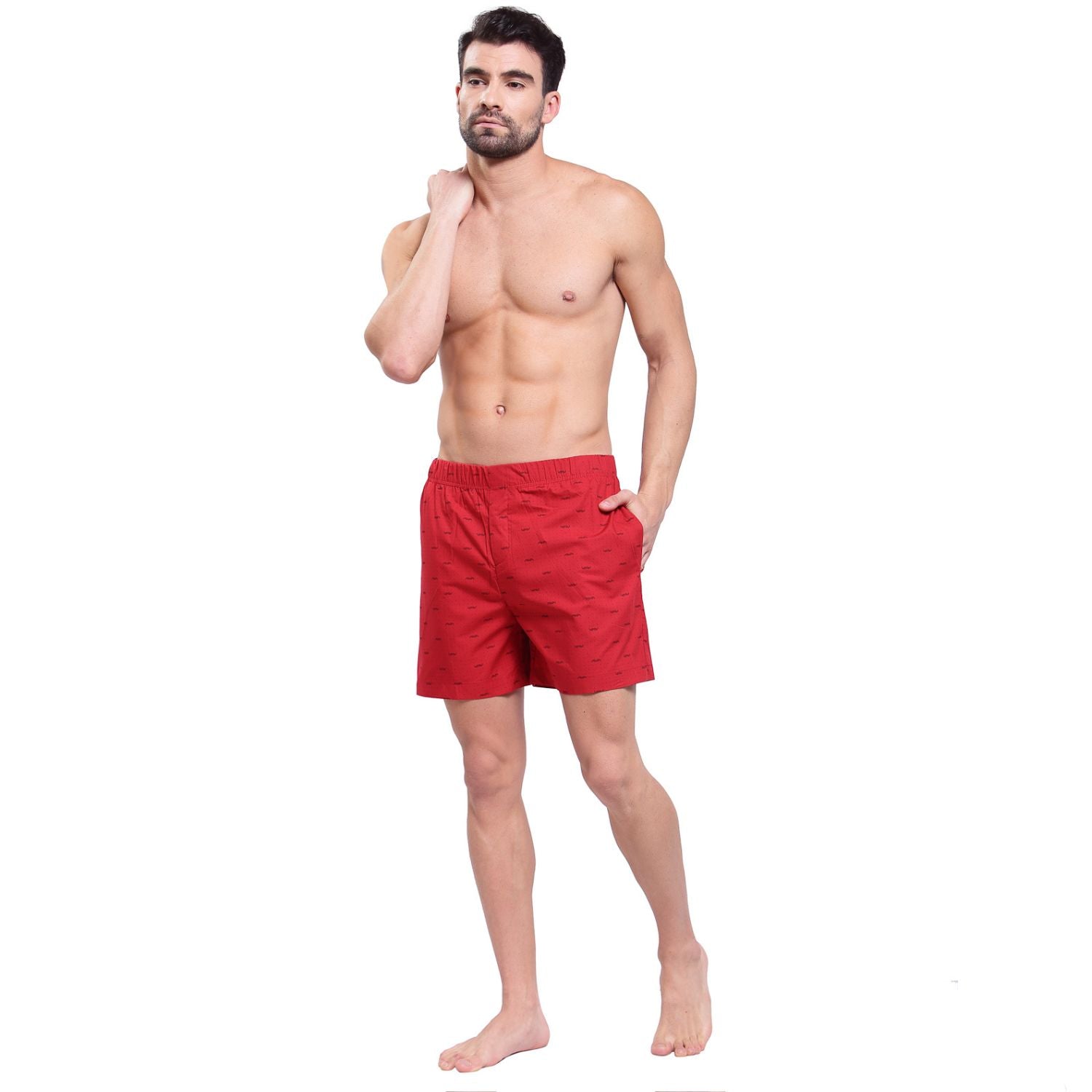 Men's Printed Boxer - Red