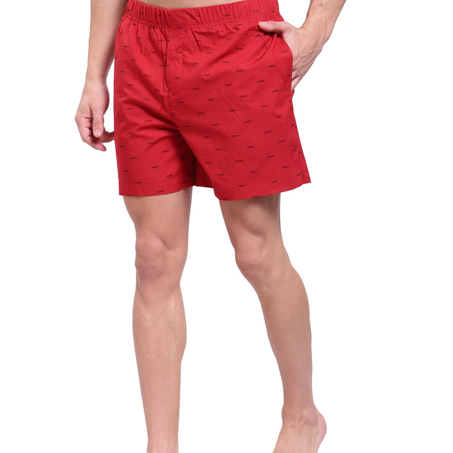 Men's Printed Boxer - Red