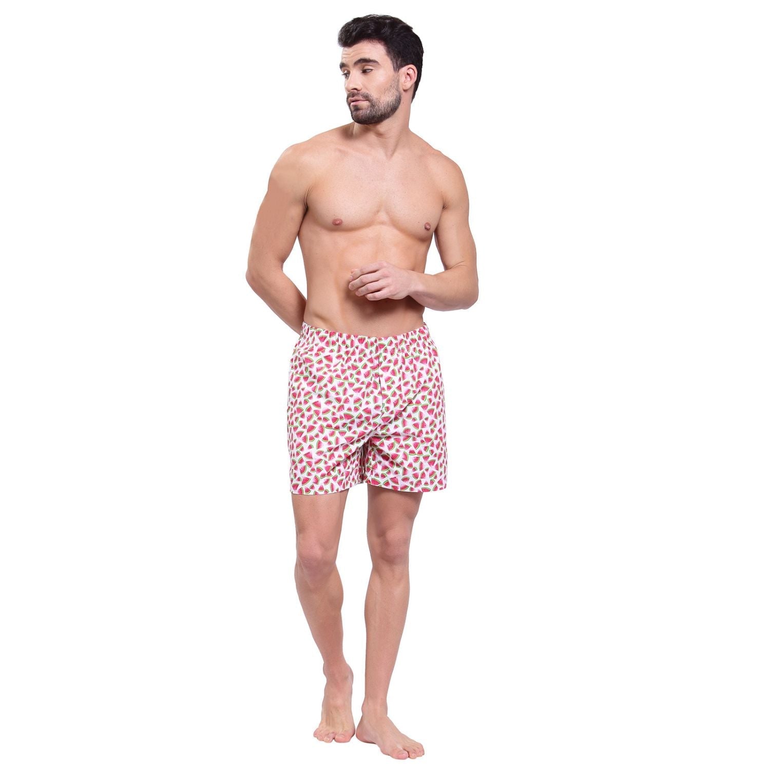 Men's Printed Boxer - White