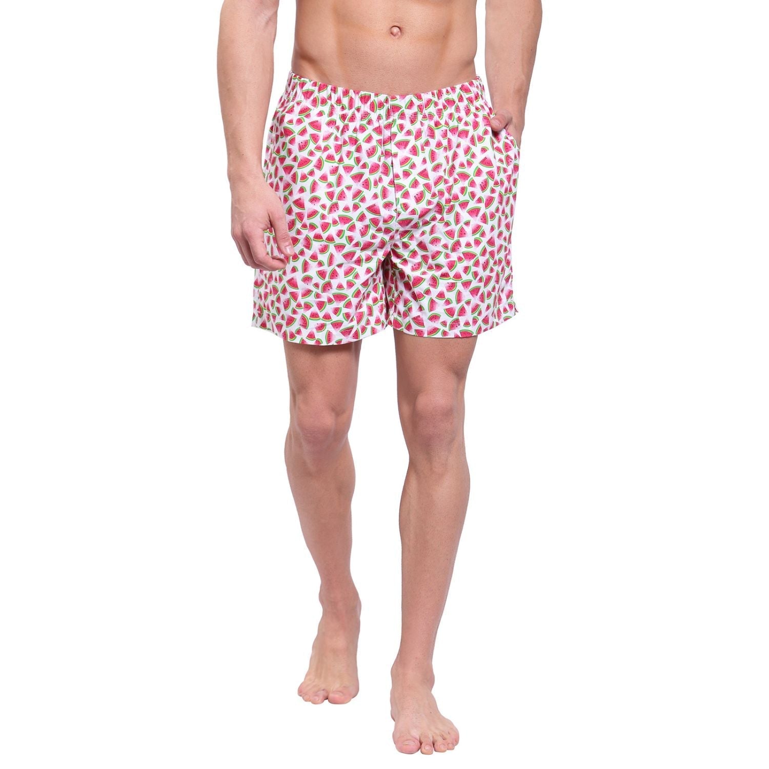 Men's Printed Boxer - White