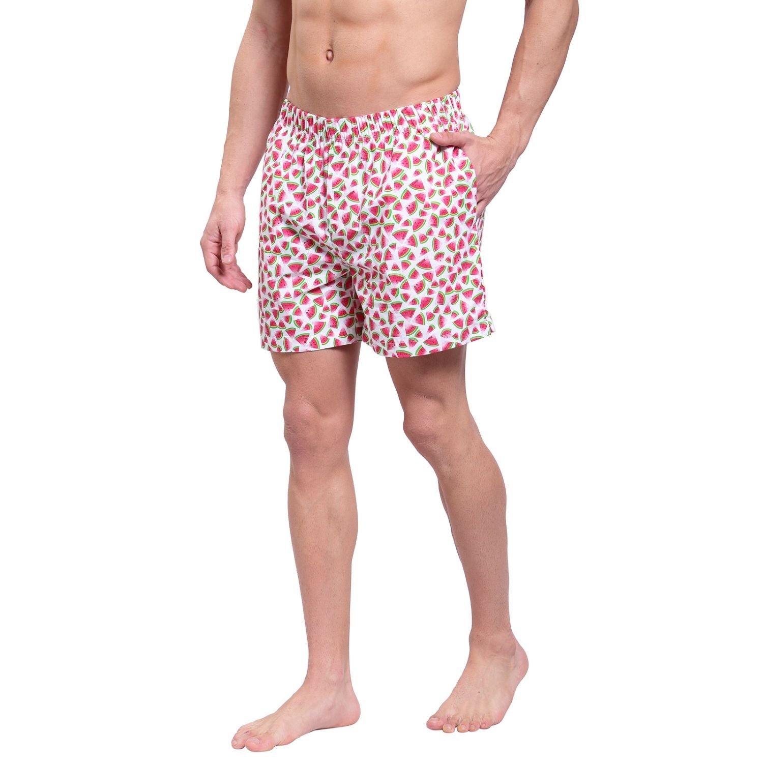 Men's Printed Boxer - White