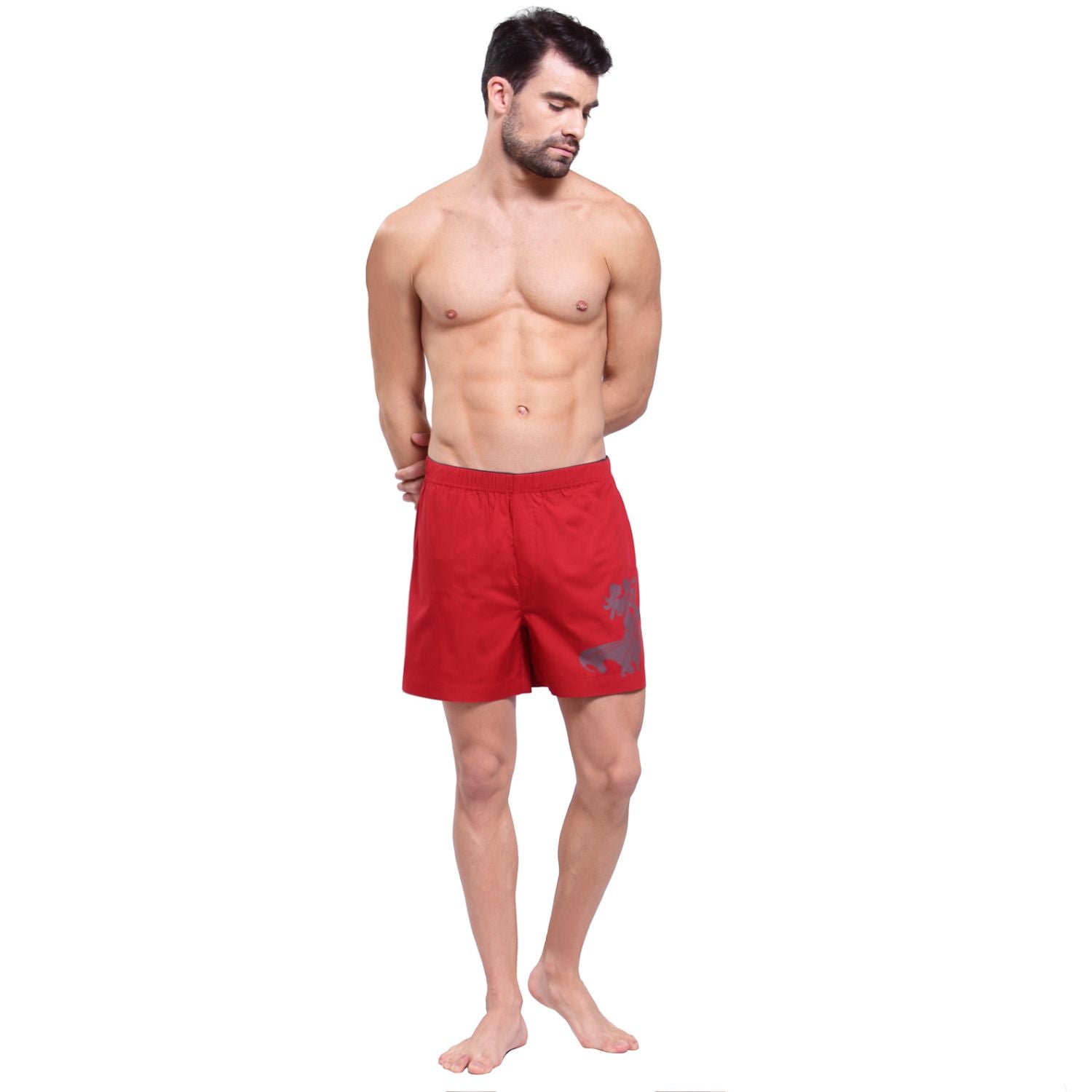 Zoiro Men's Cotton Trends Boxer Red