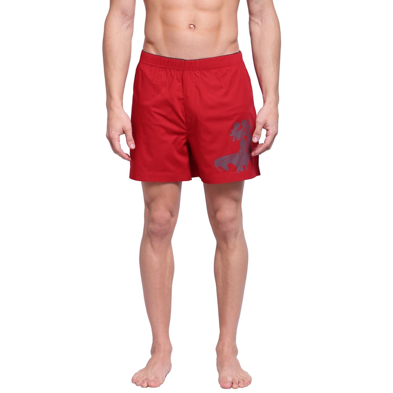 Zoiro Men's Cotton Trends Boxer Red