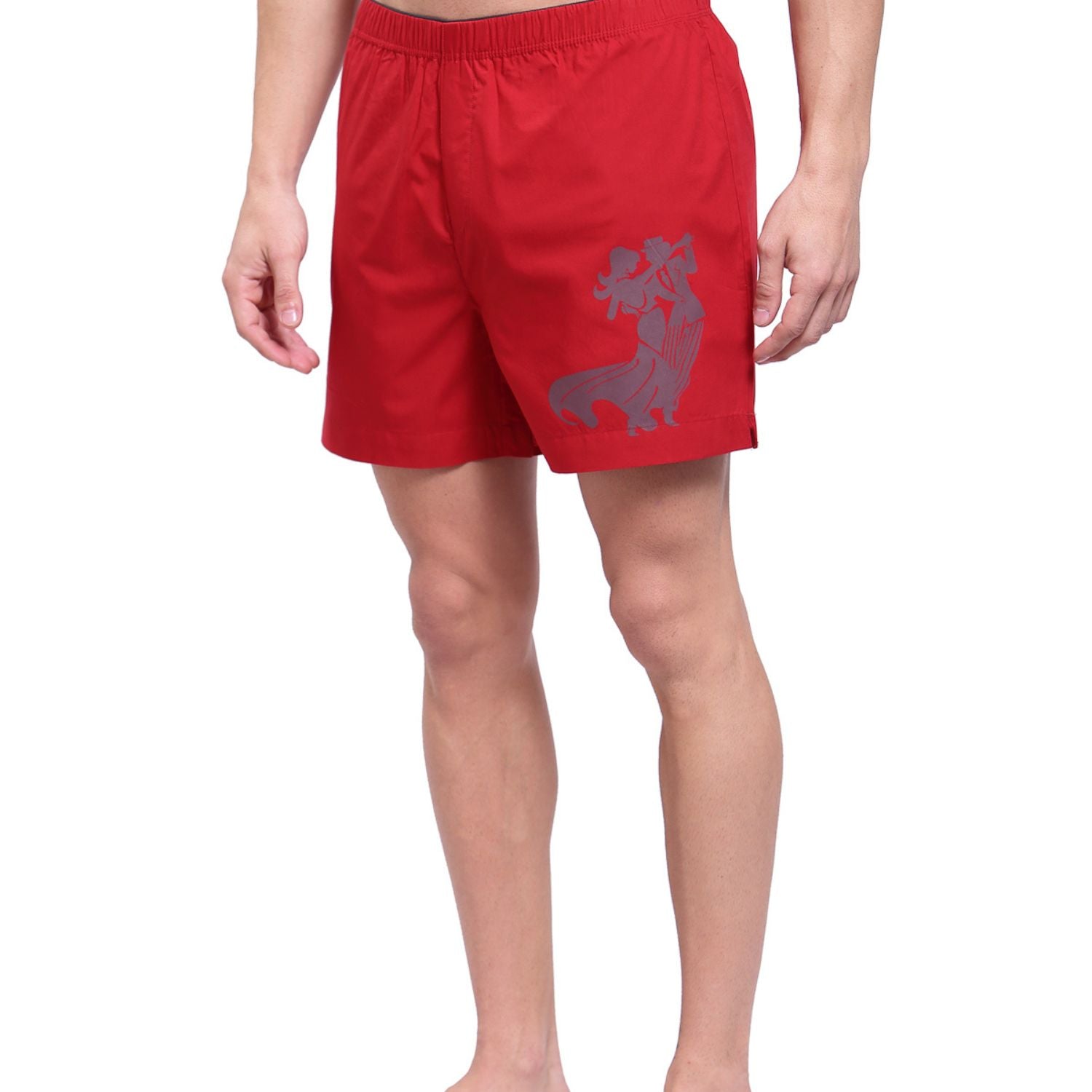 Zoiro Men's Cotton Trends Boxer Red