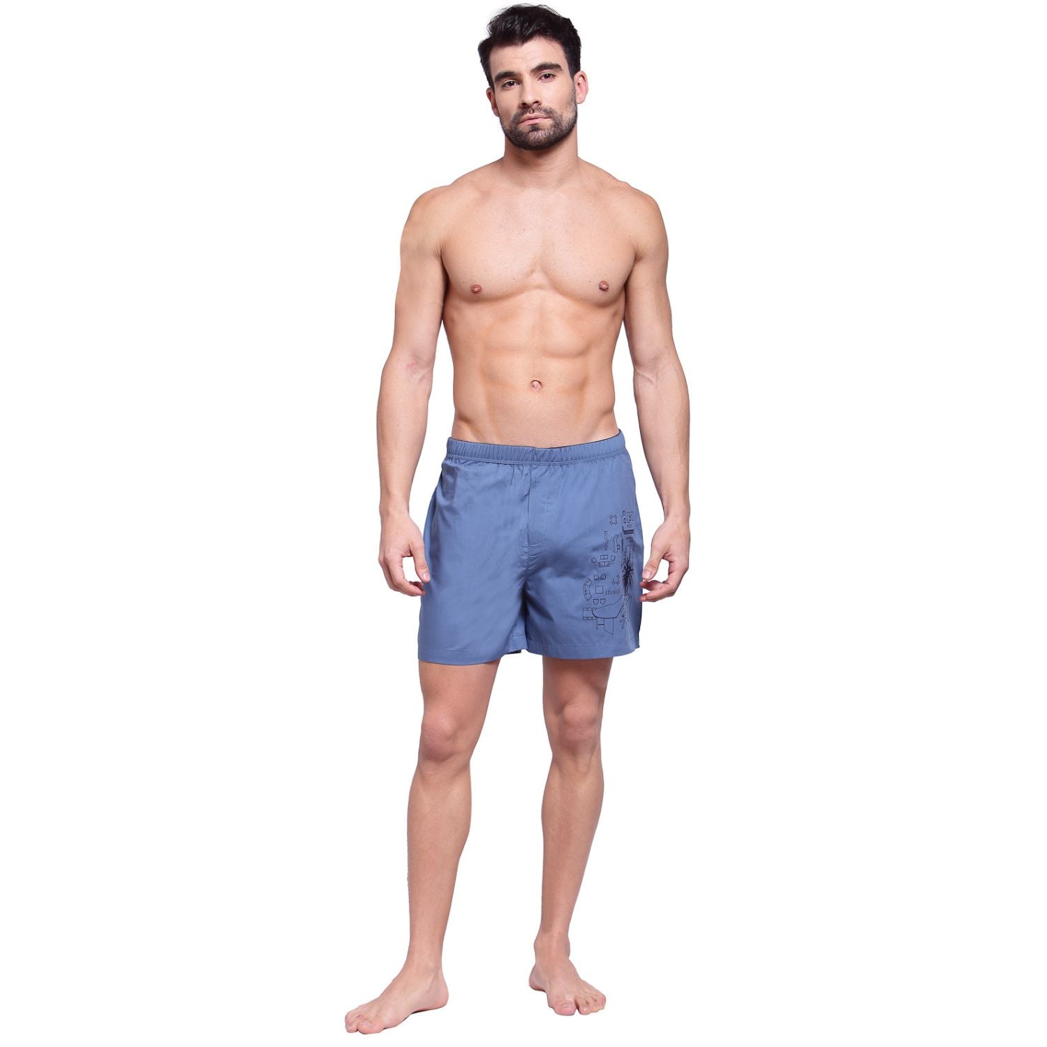 Zoiro Men's Cotton Trends Boxer Sterling Blue