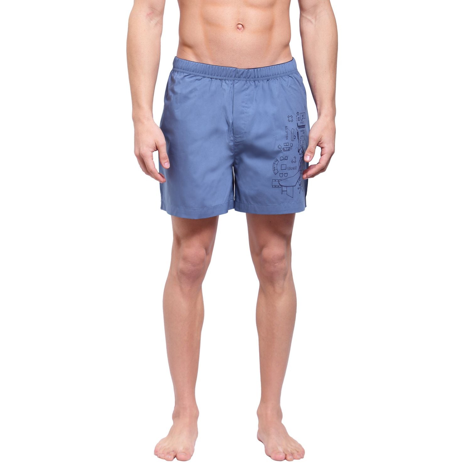 Zoiro Men's Cotton Trends Boxer Sterling Blue