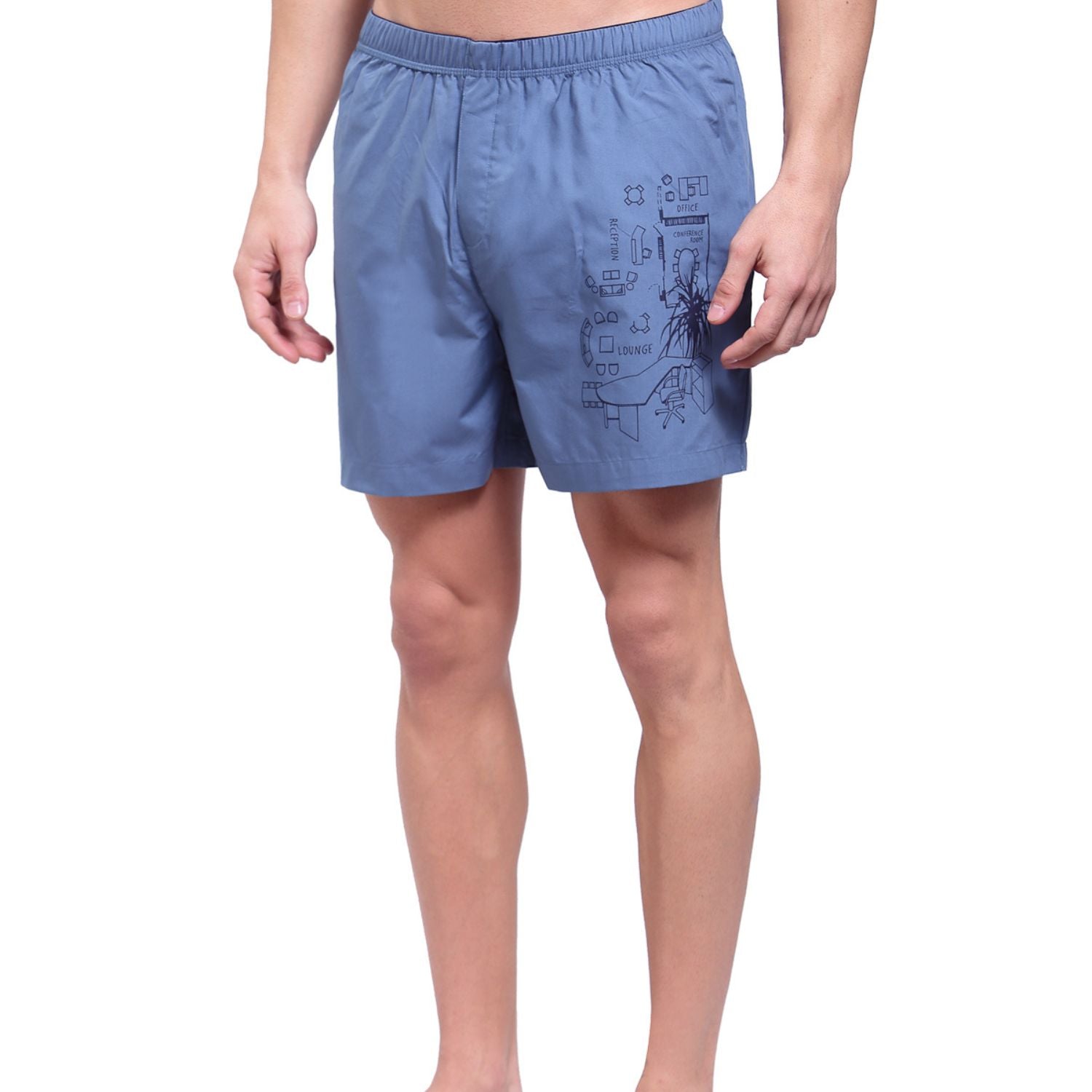 Zoiro Men's Cotton Trends Boxer Sterling Blue