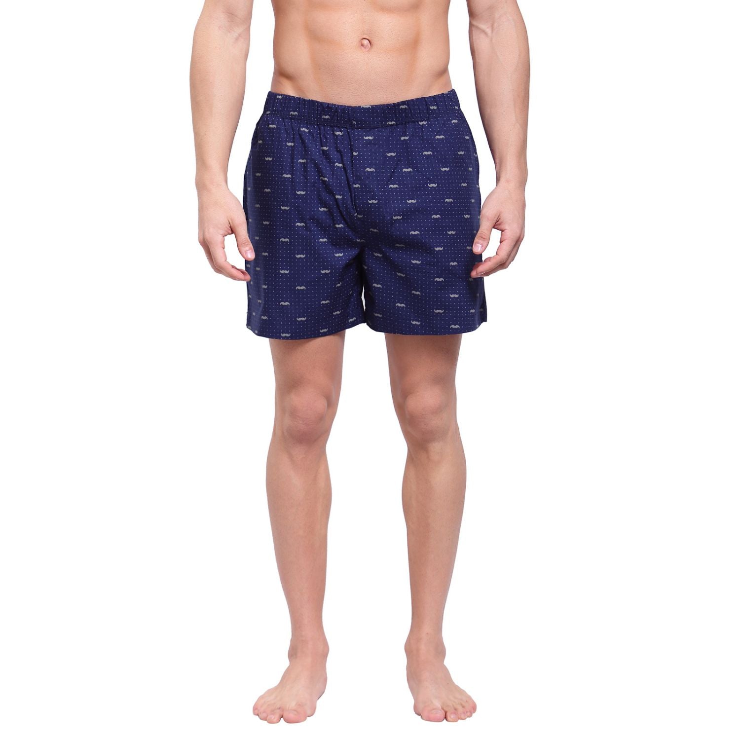 Zoiro Men's Cotton Printed Trends Boxer Navy