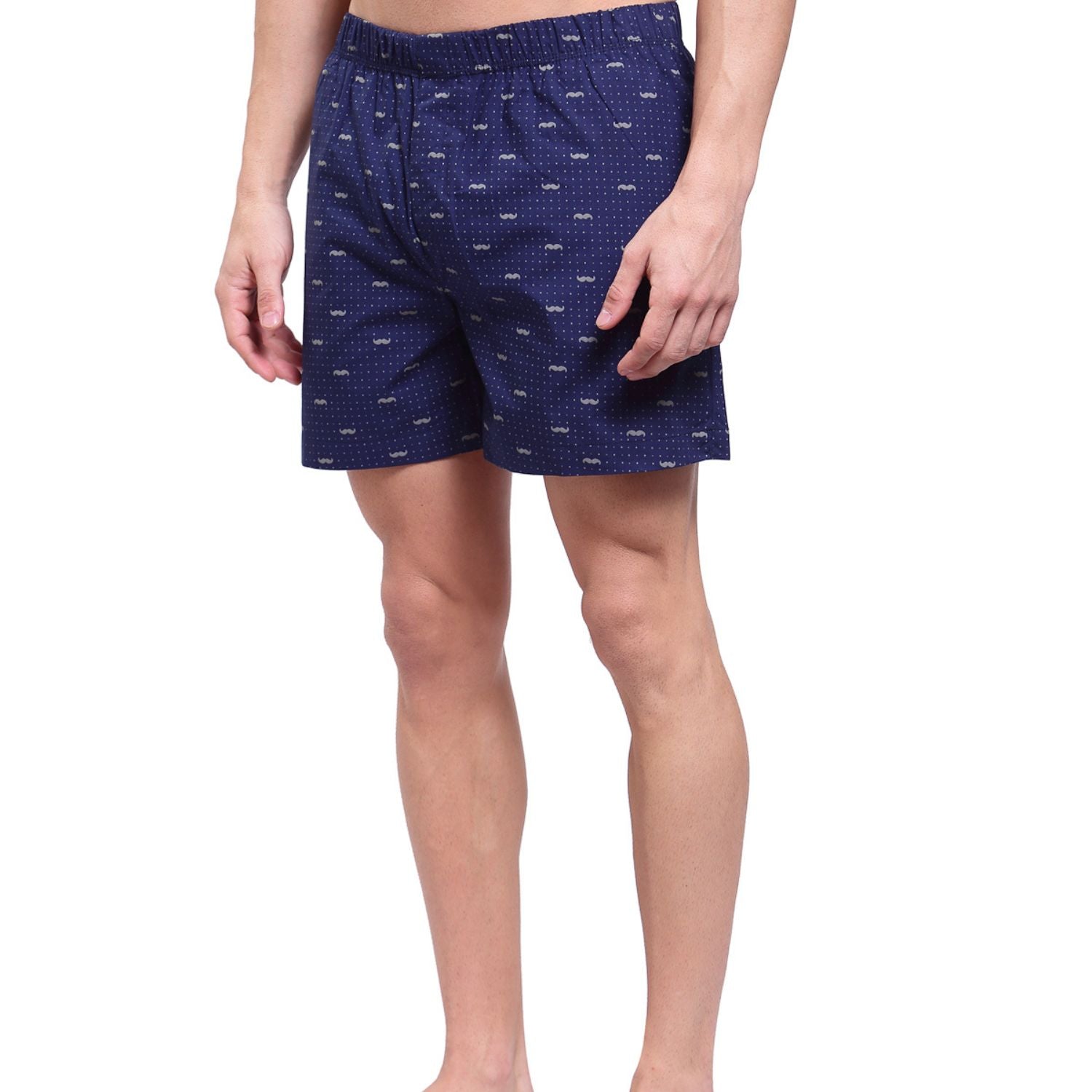 Zoiro Men's Cotton Printed Trends Boxer Navy