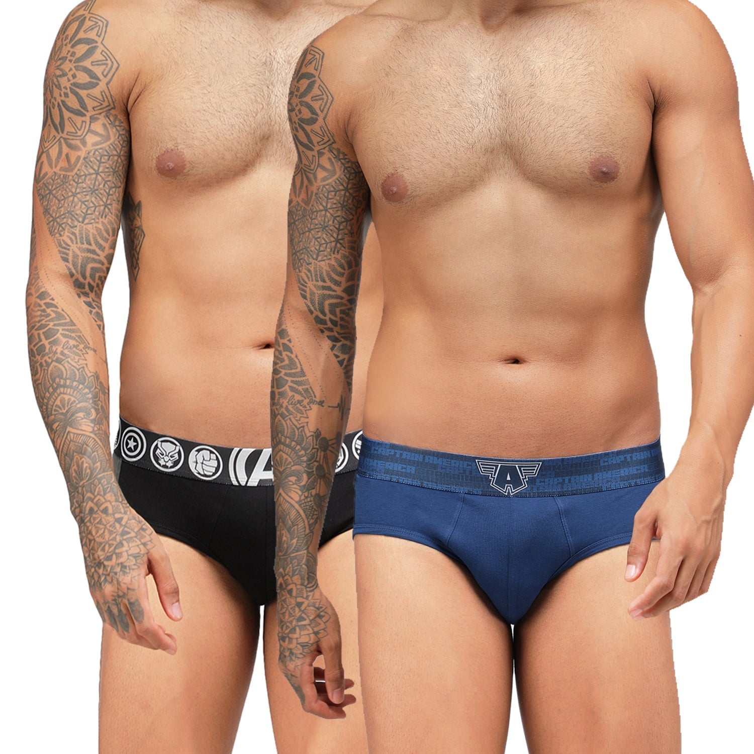 Men's Marvel Avengers Brief Pack of 2 - Black+Navy