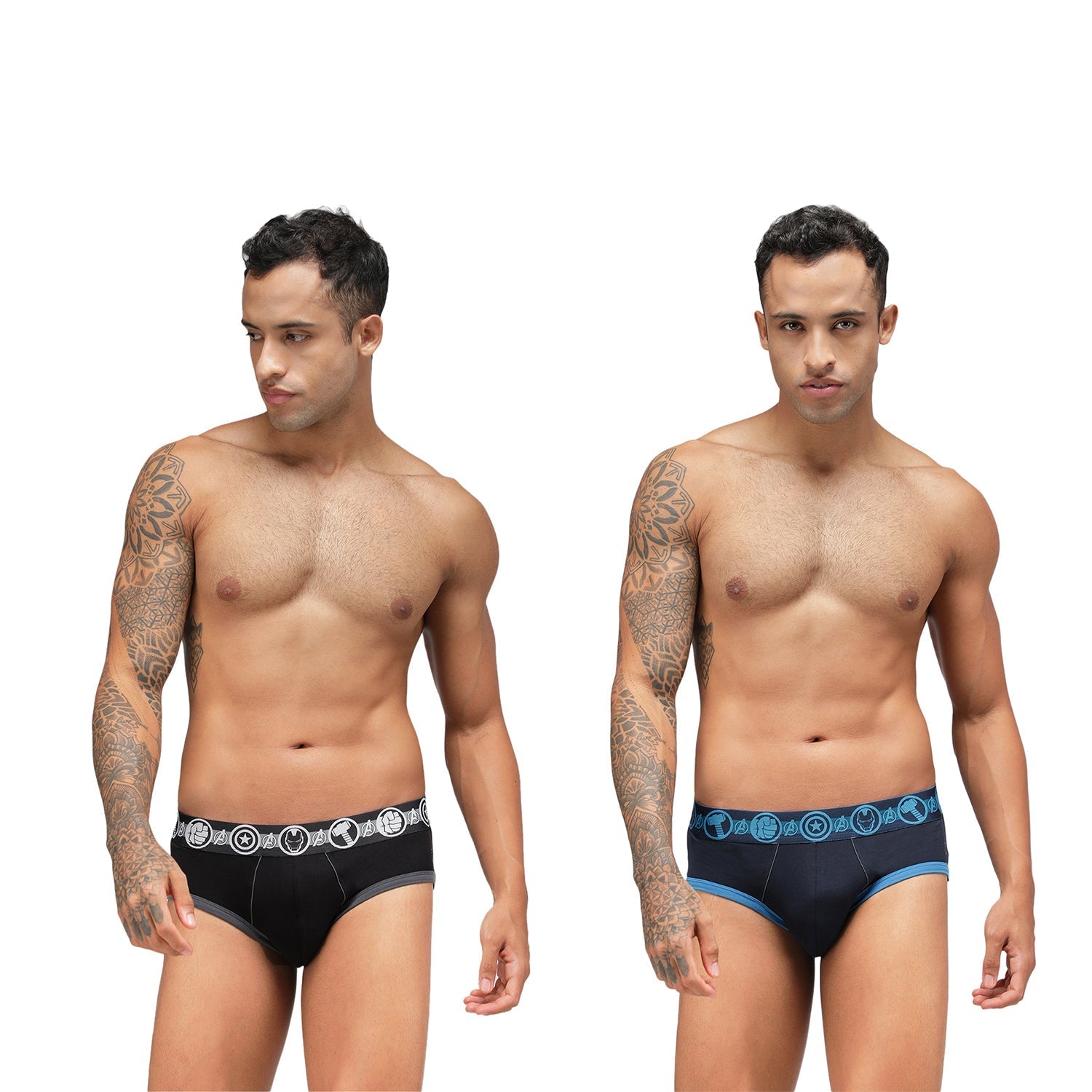 Men's Marvel Brief Pack of 2 - Black+Navy