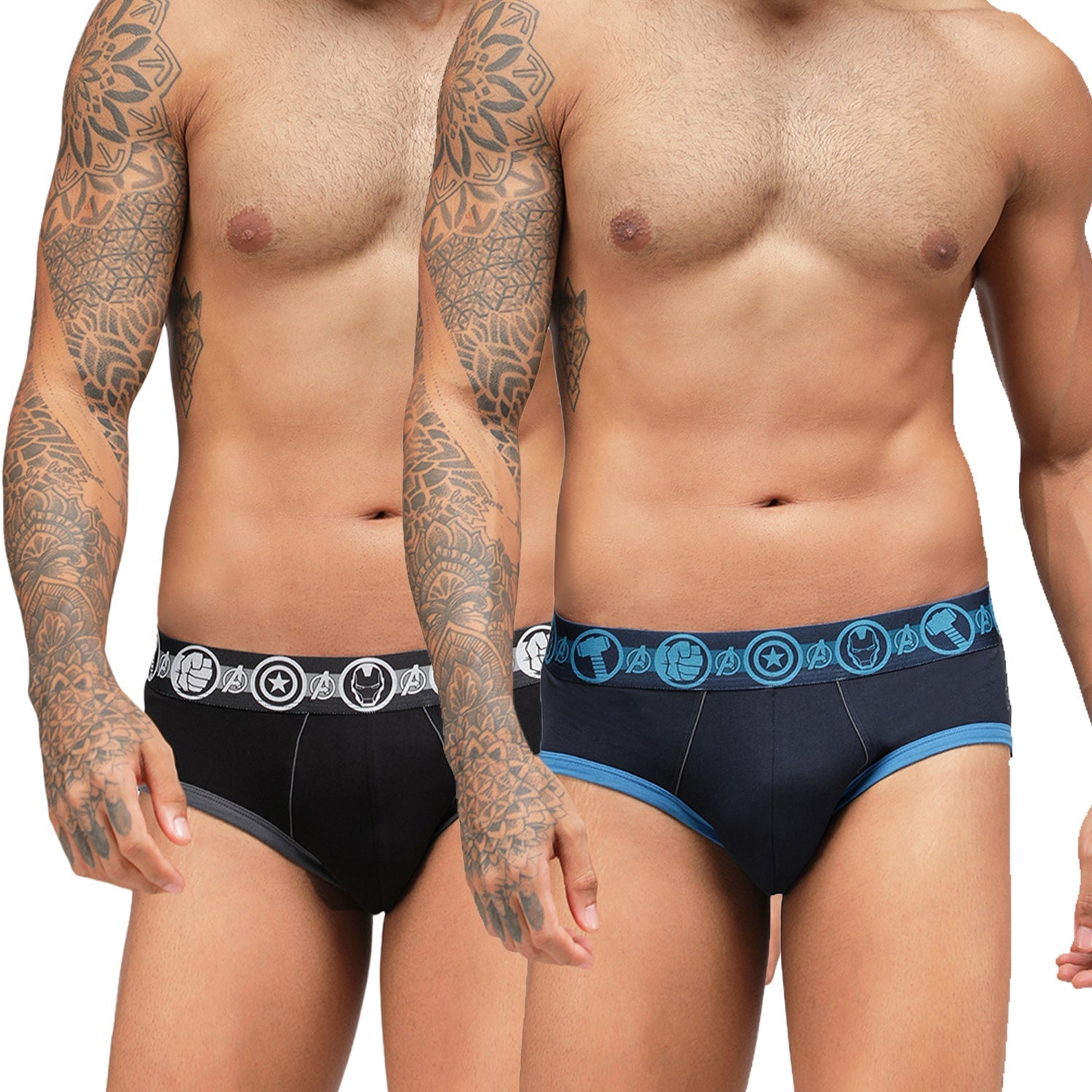 Men's Marvel Brief Pack of 2 - Black+Navy