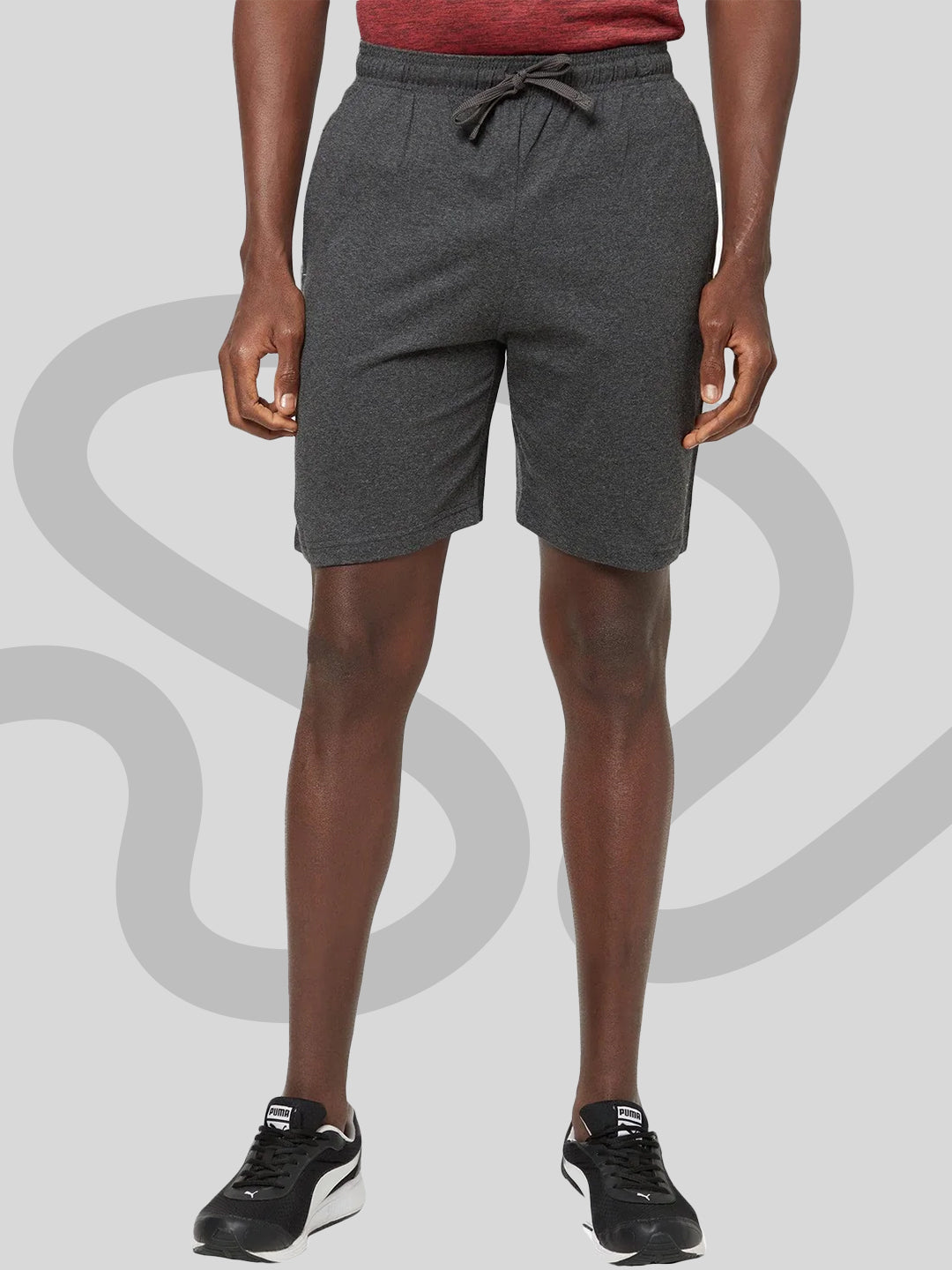 Sporto Men's Solid Lounge Shorts - Anthra Melange