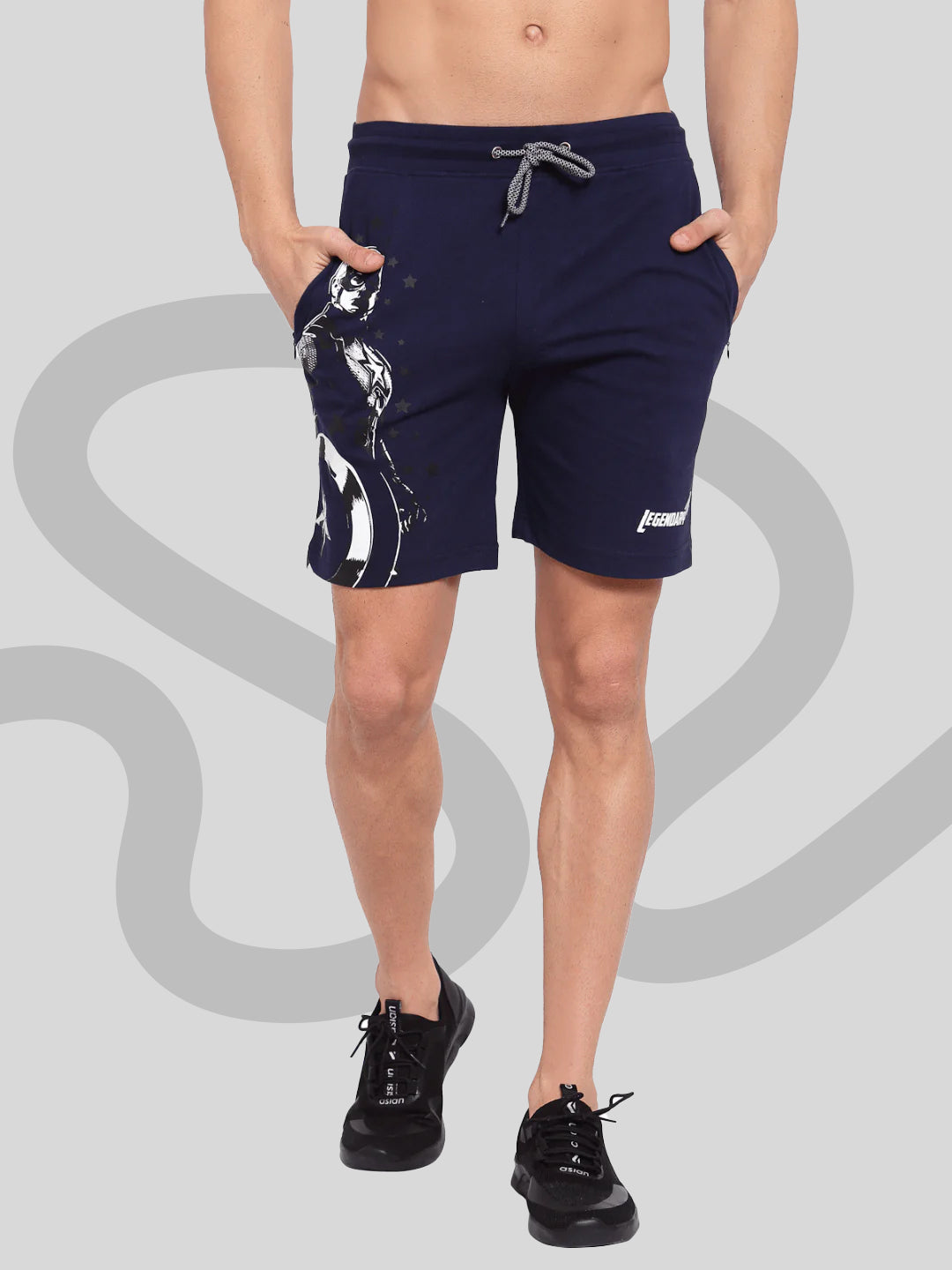 Sporto Men's Captain America lounge Shorts - Navy