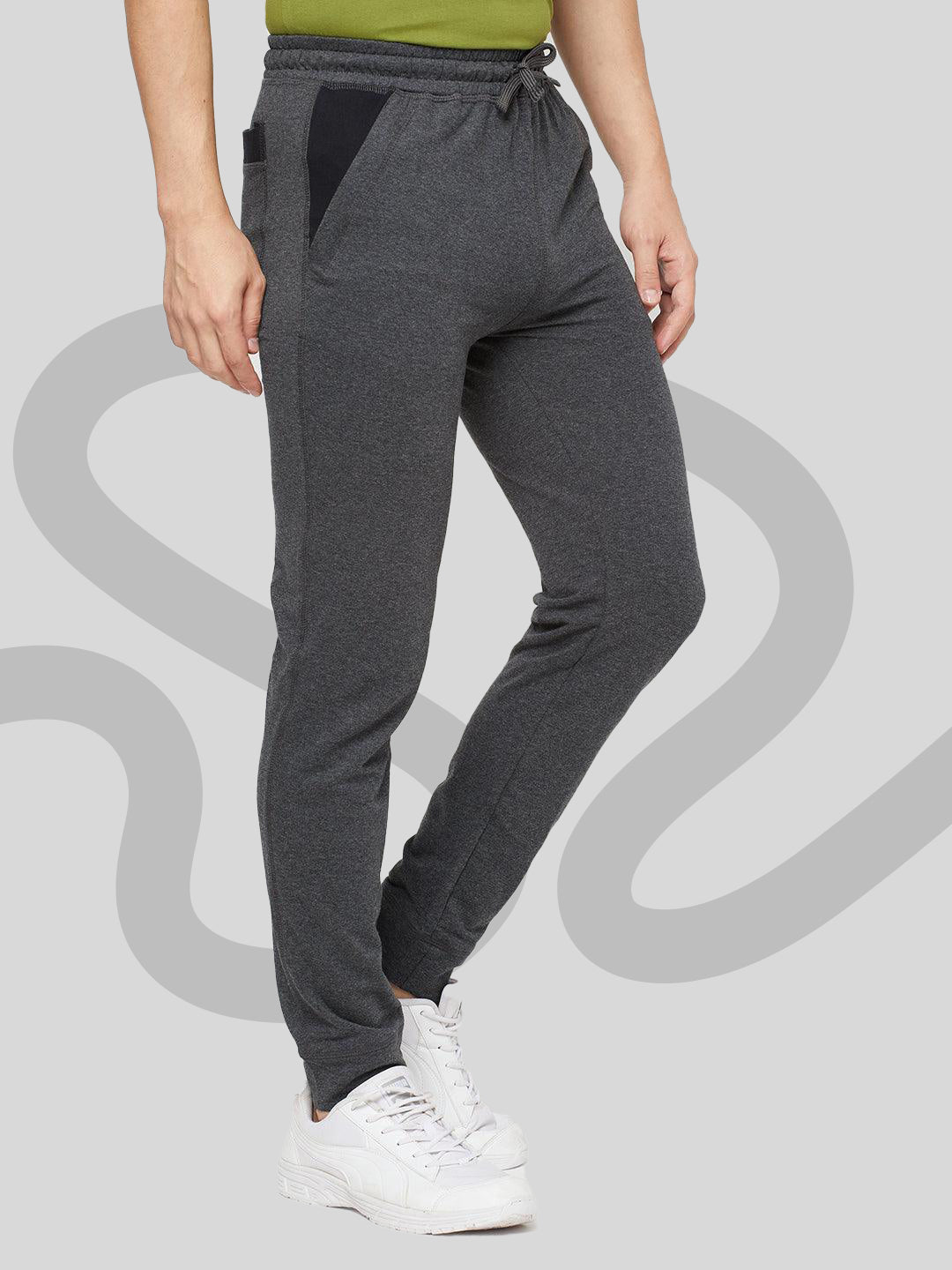 Sporto Men's Terry Knit Anthra Melange Track Pant