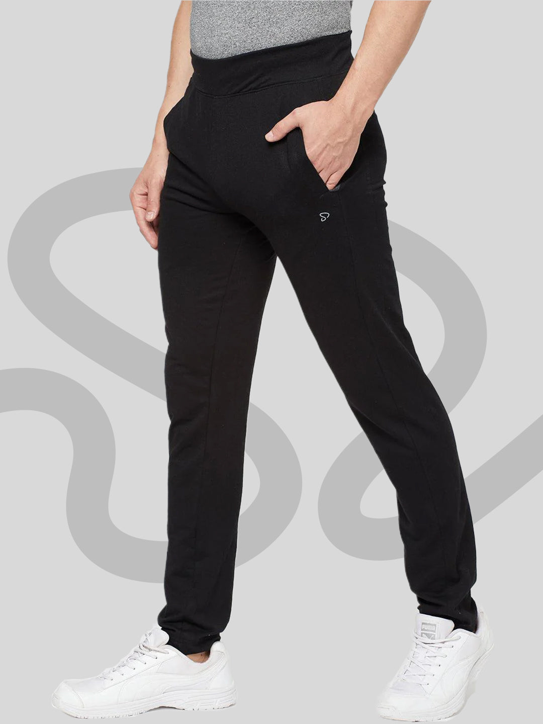 Sporto Men's Black Terry Knit Track pant