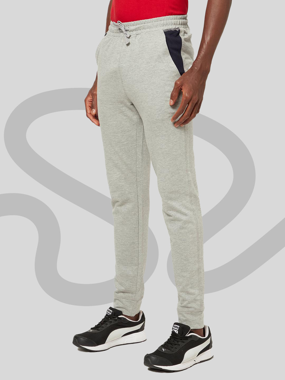 Sporto Men's Terry Knit Grey Melange Joggers