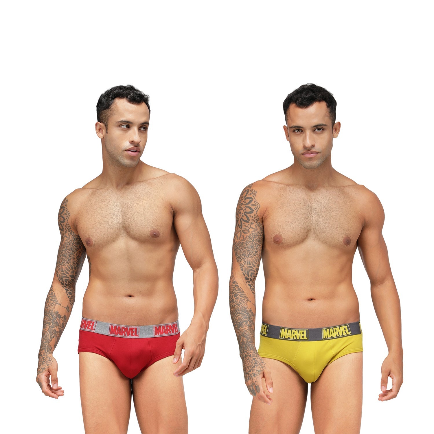 Men's Marvel Brief Pack of 2 - Chinese Red+Castle Rock