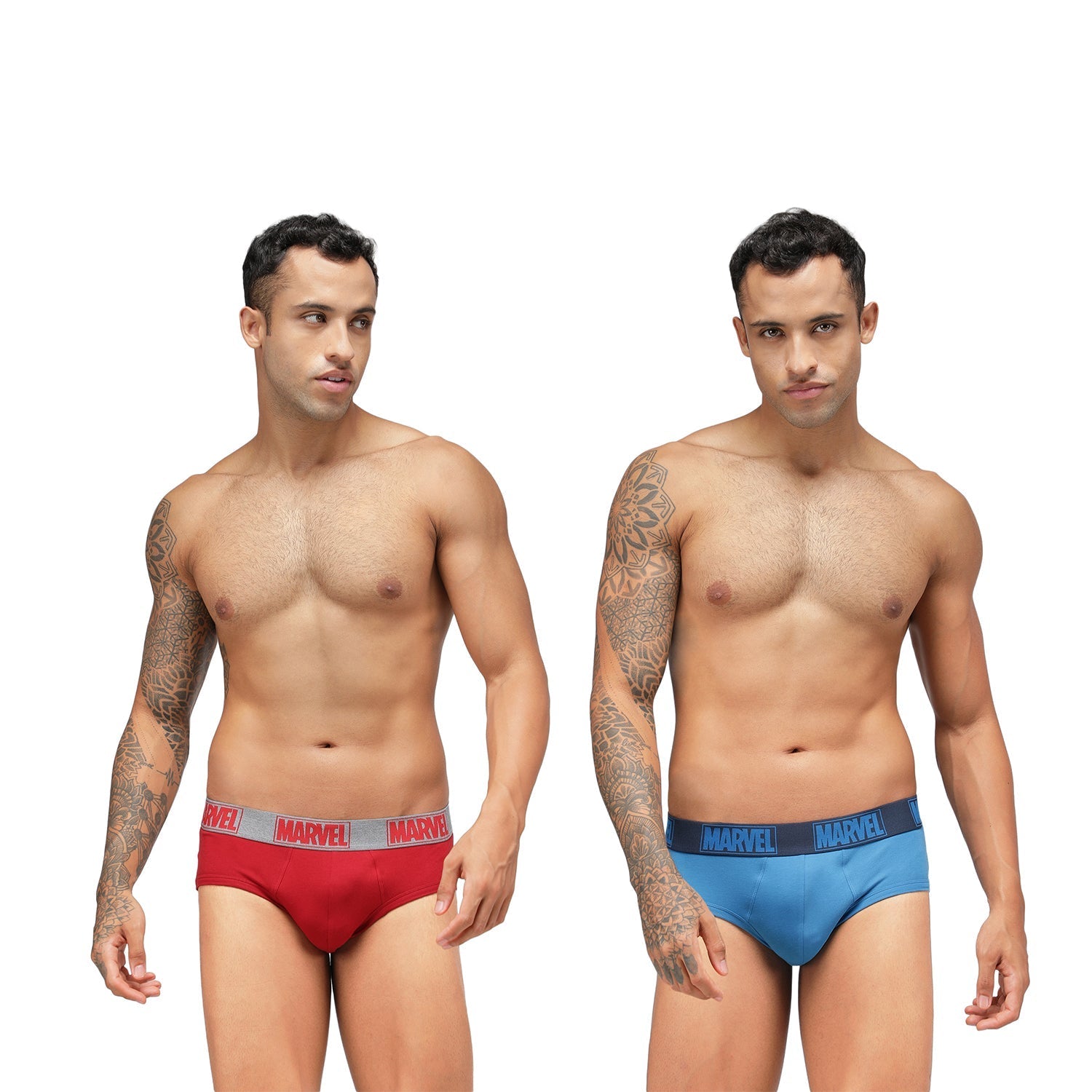 Men's Marvel Brief Pack of 2 - Chinese Red+Sky Diver