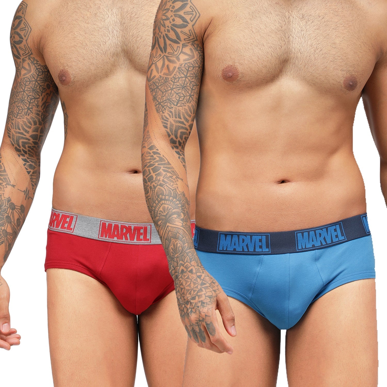 Men's Marvel Brief Pack of 2 - Chinese Red+Sky Diver