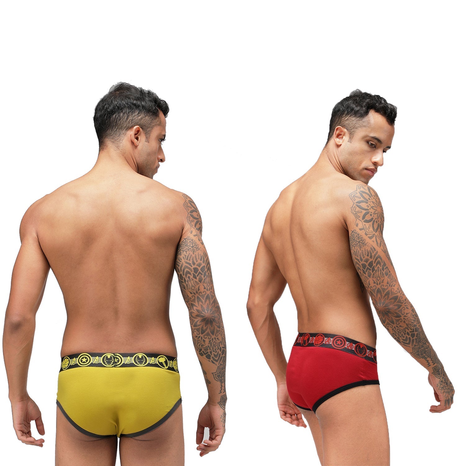 Men's Marvel Brief Pack of 2 - Chinese Red+Sulphur