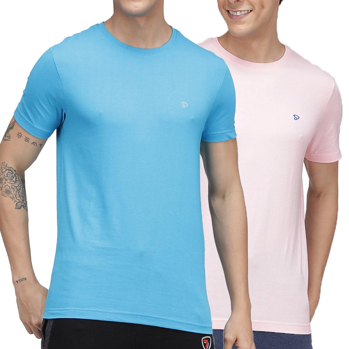 Sporto Men's Round Neck Cotton T-shirt (Pack of 2)