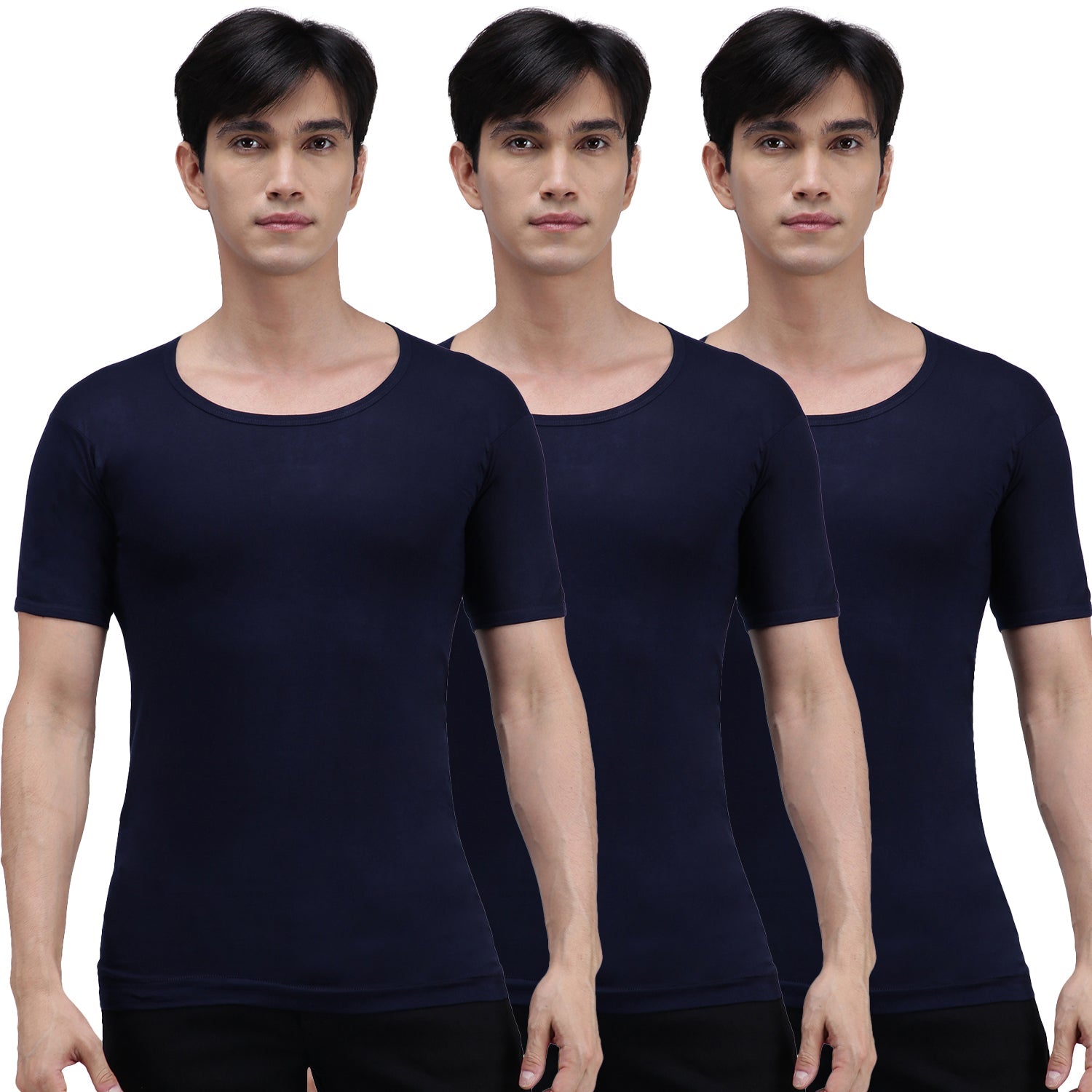 Amul Comfy Men's Cotton Round Neck Vest Pack of 3