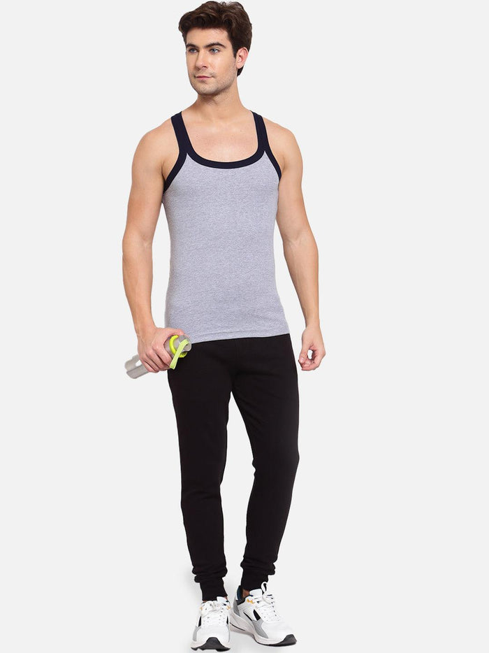 Sporto Mens Round Neck Solid Gym Vest Super Soft Cotton Pack Of 2