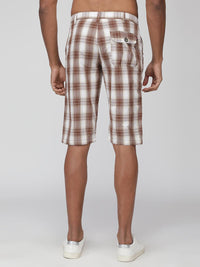 Sporto Men's Checkered Cotton Capri Shorts