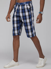 Sporto Men's Checkered Cotton Capri Shorts