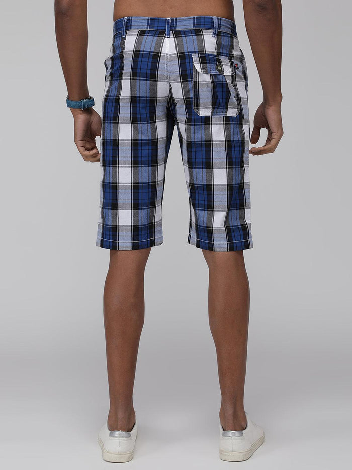 Sporto Men's Checkered Cotton Capri Shorts