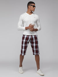 Sporto Men's Checkered Cotton Capri Shorts