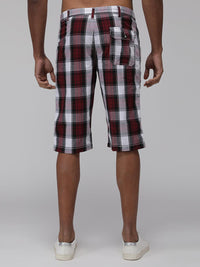 Sporto Men's Checkered Cotton Capri Shorts