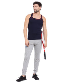 Sporto Men's 100% Cotton Gym Vest with Contrast Piping (Pack of 2)