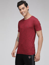 Sporto Men's Regular Fit Round Neck T-Shirt - Red Inject