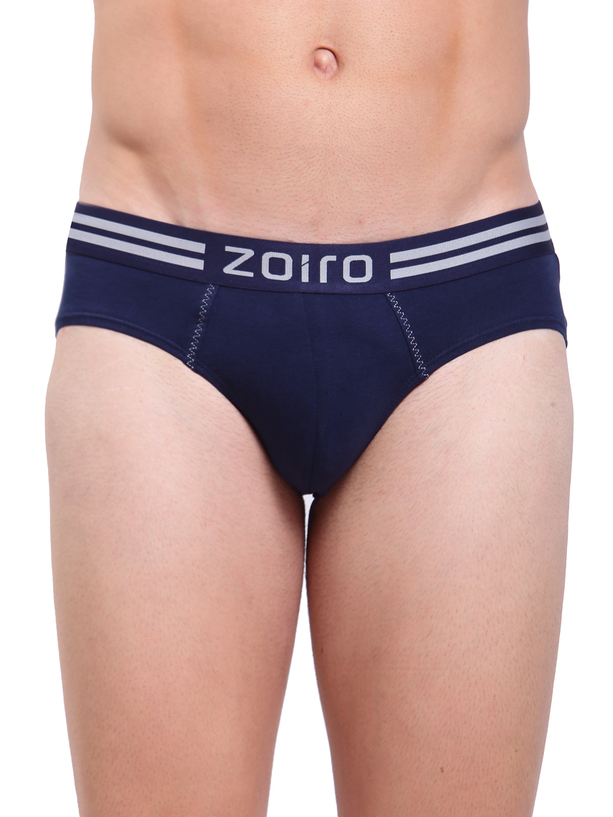 Zoiro Men's Soft Classics Brief (Pack of 2) - Dark Denim + Black