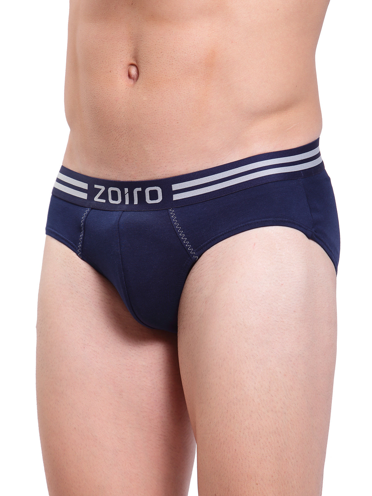 Zoiro Men's Soft Classics Brief (Pack of 2) - Dark Denim + Black