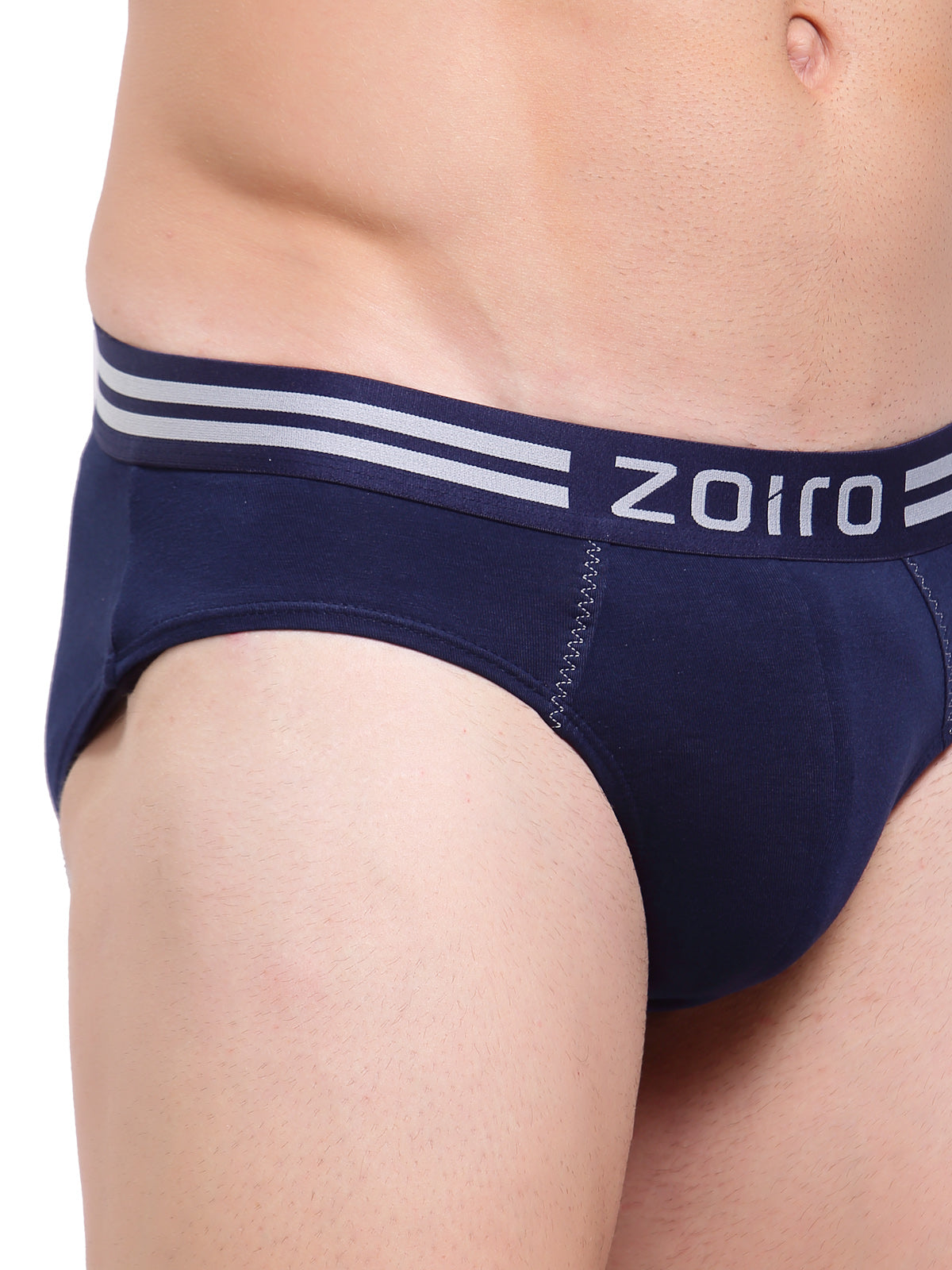 Zoiro Men's Soft Classics Brief (Pack of 2) - Dark Denim + Black