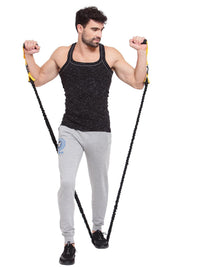 Sporto Men's 100% Cotton Gym Vest with Contrast Piping (Pack of 2)