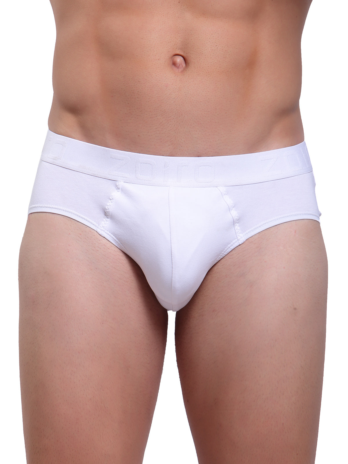 Zoiro Men's Soft Classics Brief (Pack of 2) - White