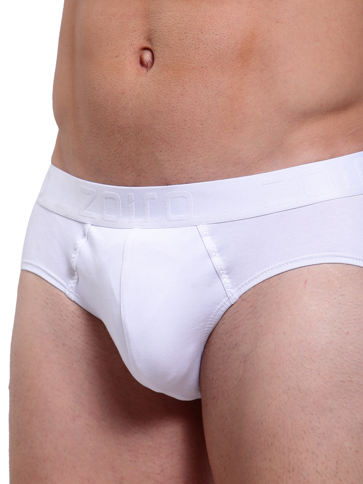 Zoiro Men's Soft Classics Brief (Pack of 2) - White