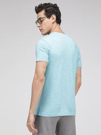 Sporto Men's Cotton Rich Regular T-Shirt - Blue Inject