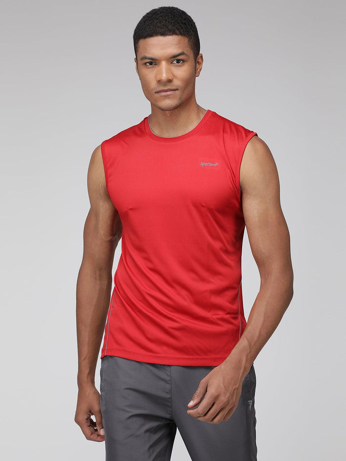 Sporto Men's Sleeveless Gym wear - Red