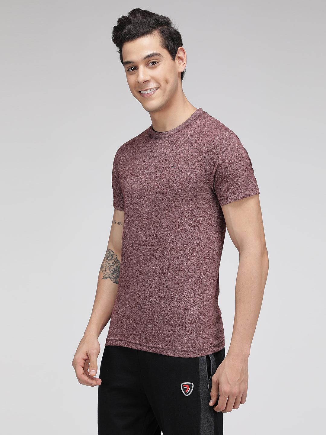 Sporto Men's Cotton Rich Regular T-Shirt - Red Melange