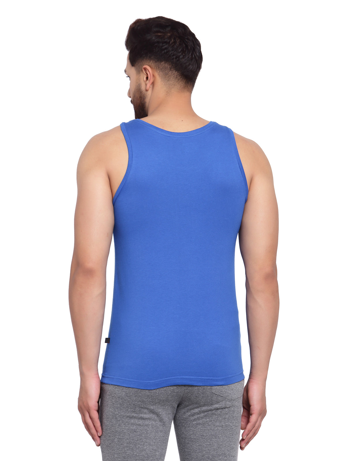 Men's Printed Gym Vest - Dutch Blue