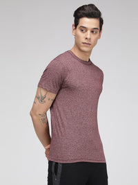 Sporto Men's Cotton Rich Regular T-Shirt - Red Melange