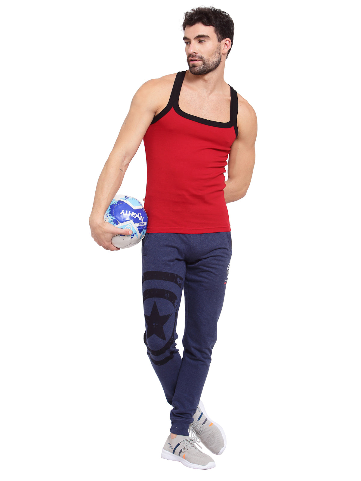 Sporto Men's Cotton Gym Vest - Red