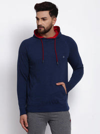 Sporto Men's Hoodie Sweatshirt - Blue & Black Inject